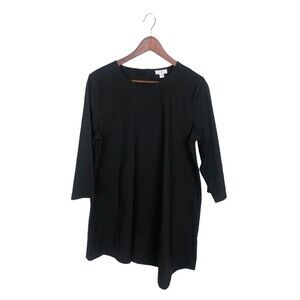 J. Jill Black 3/4 Sleeves Asymmetrical Tunic Mini Dress Women's Size Medium